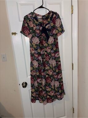 Vintage Karin Stevens Petites Floral Midi Dress Size 10